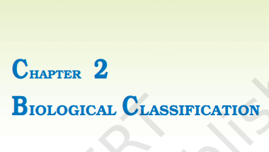 BIOLOGICAL CLASSIFICATION